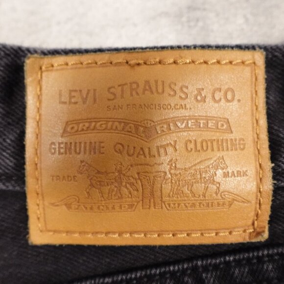 Levi's jeans 70's high slim straight women's 28 black denim big E red tab - Picture 13 of 16